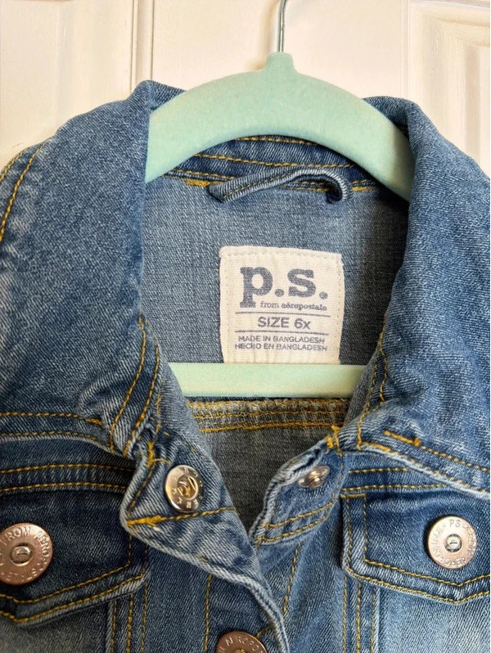 Girls Aéropostale Denim Snap Jean Jacket Ruffle 6x